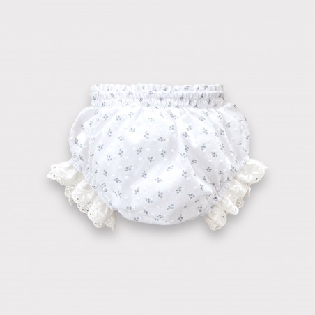 Bloomersy z haftowanymi falbankami Plumetti Bluebonne