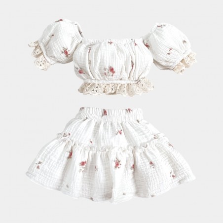 Mama i córka Komplet Eternelle Fleur: Top + spódnica