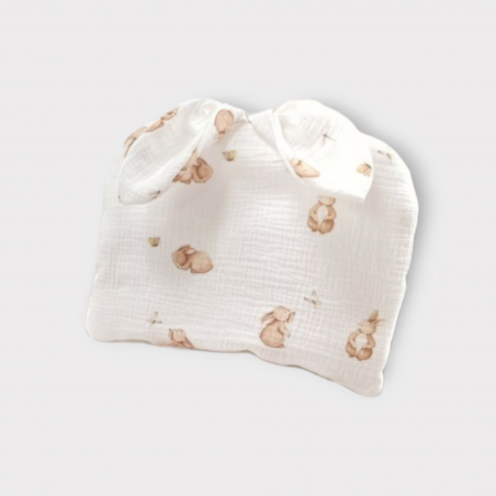 Poduszka muślinowa z uszkami