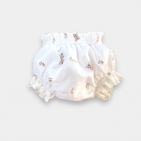 Bloomersy z haftowanymi falbankami Plumetti Petite Fleur