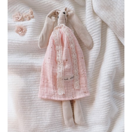 Przytulak sensoryczny Lily brzoskwiniowy w złote kropeczki