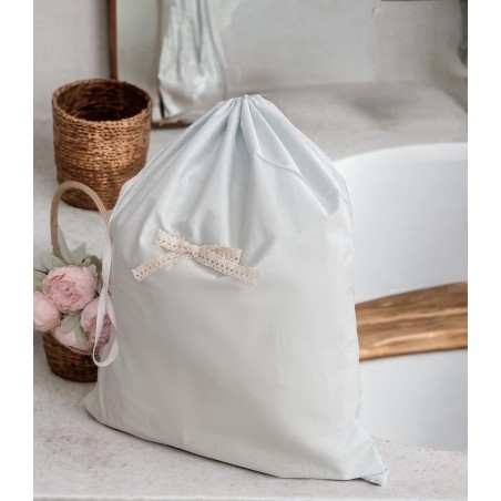 WOREK Z MOŻLIWOŚCIĄ PERSONALIZACJI NA POŚCIEL DO PRZEDSZKOLA  miętowy z koronką