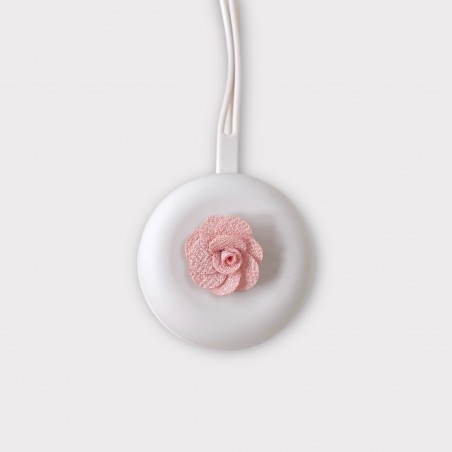 SILIKONOWY POKROWIEC / ETUI NA SMOCZEK BEŻOWY Z pudrowym kwiatuszkiem