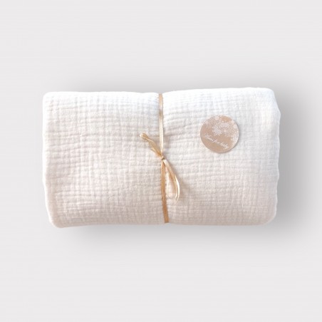 PRZEŚCIERADŁO MUŚLINOWE Z GUMKĄ Latte