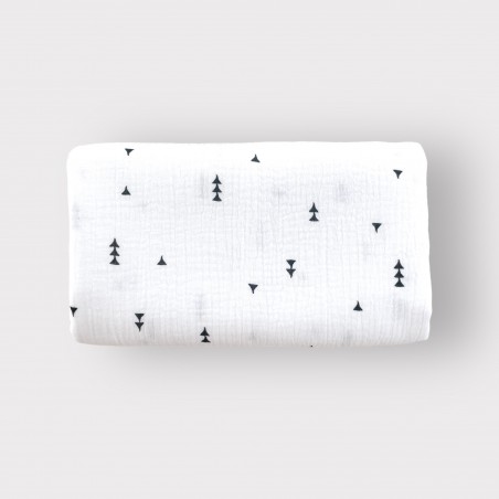 PRZEŚCIERADŁO MUŚLINOWE Z GUMKĄ trójkąty