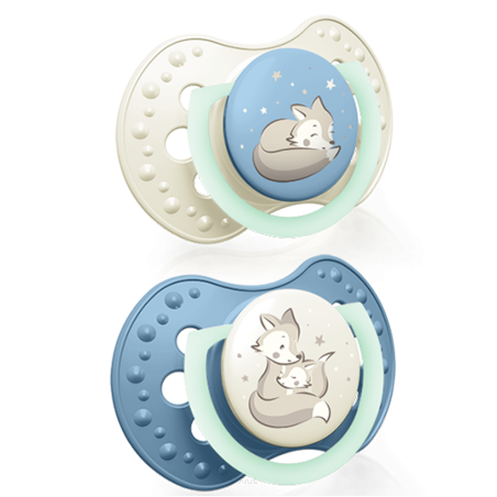 Smoczek silikonowy dynamiczny LOVI 3-6m 2 szt. Night&Day Boy 22/914boy