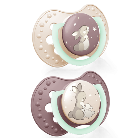 Smoczek silikonowy dynamiczny LOVI 3-6m 2 szt. Night&Day Girl 2/914girl