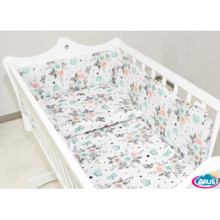 2 el. pościel do kołyski (różyczki białe)