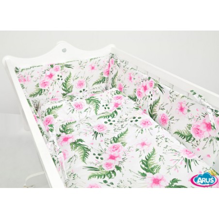 5 el. pościel do kołyski (różowy garden)