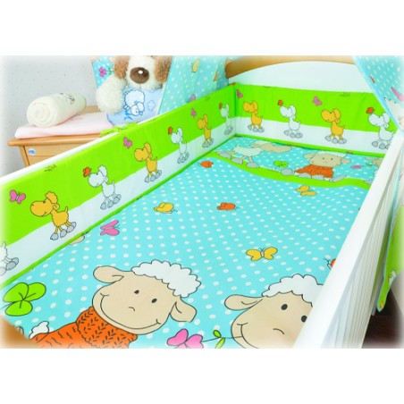 ARUŚ 2 el. pościel do łóżeczka 120*90 (32-turkusowo zielone baranki)