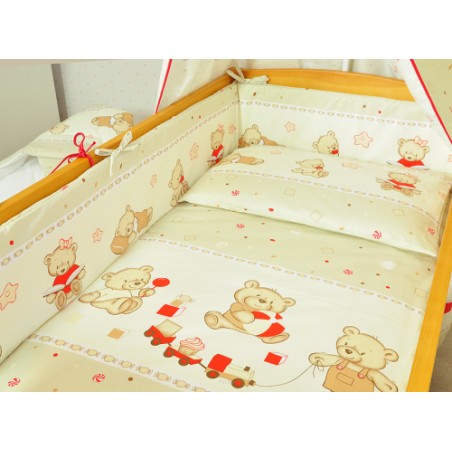 ARUŚ 2 el. pościel do łóżeczka 120*90 (23-bezowe misie dmuchawce)