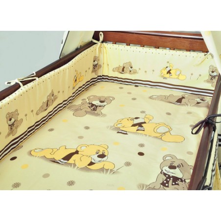 ARUŚ 2 el. pościel do łóżeczka 120*90 (17-bezowe misie dmuchawce)