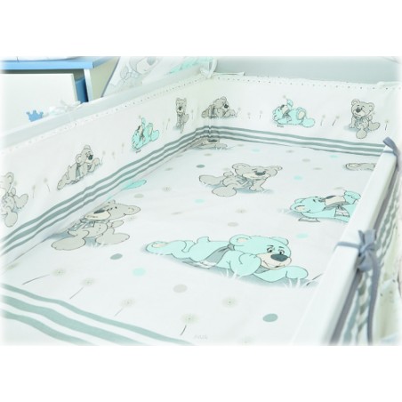 ARUŚ 2 el. pościel do łóżeczka 120*90 (14-zielone misie dmuchawce)