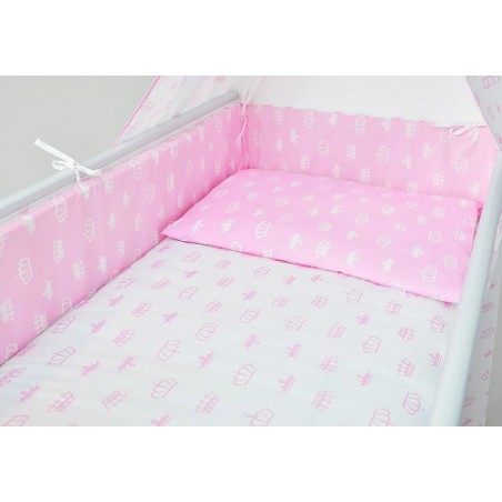 ARUŚ 2 el. pościel do łóżeczka 120*90 (8-korony rozowe)