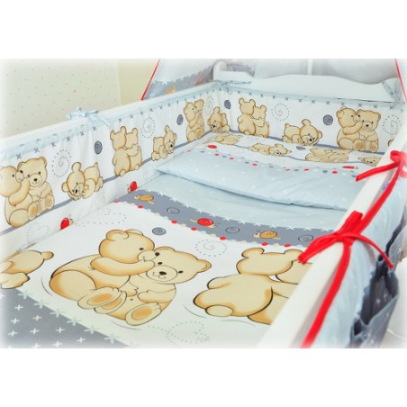 ARUŚ 2 el. pościel do łóżeczka 120*90 (107-popielaty teddy)