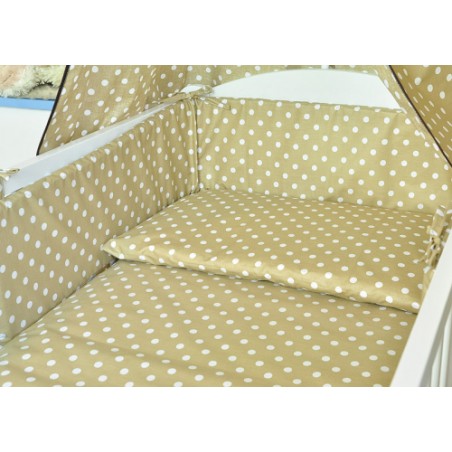 ARUŚ 2 el. pościel do łóżeczka 120*90 (110-bezowe grochy)