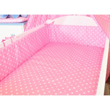 ARUŚ 2 el. pościel do łóżeczka 120*90 (111-rozowe grochy)