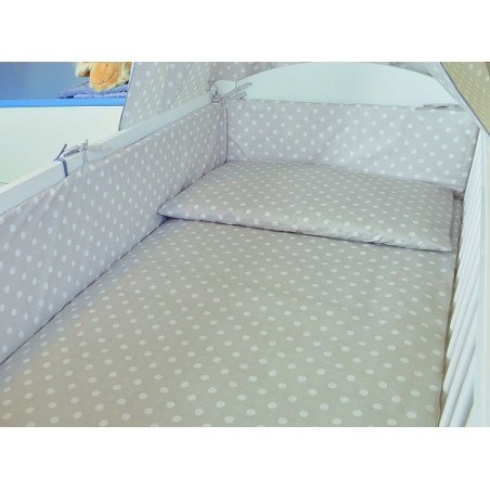 ARUŚ 2 el. pościel do łóżeczka 120*90 (112-popielate grochy)