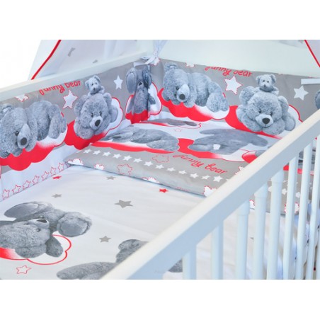 ARUŚ 2 el. pościel do łóżeczka 120*90 (120-funny bear popielaty)