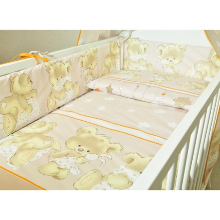 ARUŚ 2 el. pościel do łóżeczka 120*90 (132-bezowy mis z podusia)