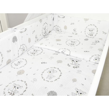 ARUŚ 2 el. pościel do łóżeczka 120*90 (148-wianuszki popielate)