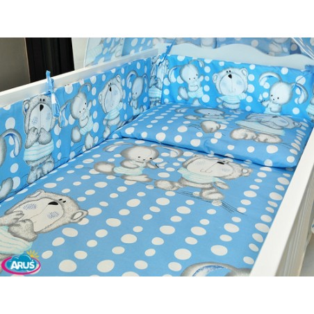 ARUŚ 3 el. pościel do łóżeczka 120*90 (27-niebieski zajac)