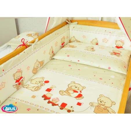 ARUŚ 3 el. pościel do łóżeczka 120*90 (23-bezowe misie cukierki)