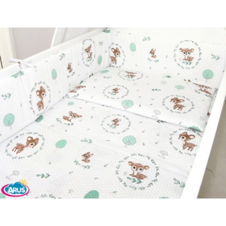 ARUŚ 3 el. pościel do łóżeczka 120*90 (146-wianuszki zielone)