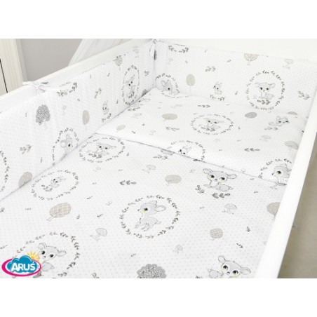 ARUŚ 3 el. pościel do łóżeczka 120*90 (148-wianuszki popielate)