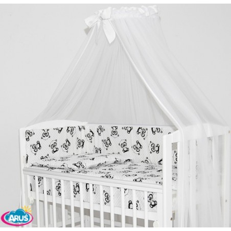 6 el. Pościel do łóżeczka Tobiasz (czarne pandy)