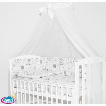 6 el. Pościel do łóżeczka Tobiasz (wianuszki popielate)