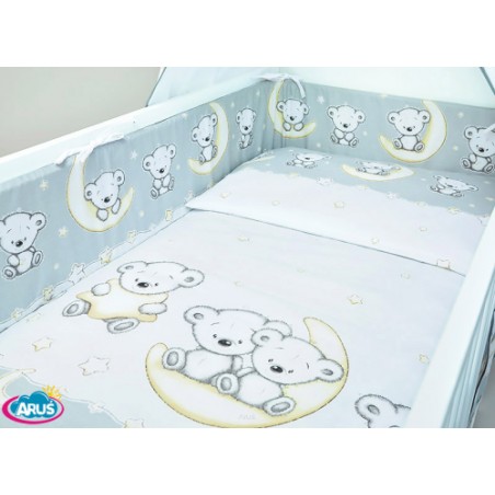 ARUŚ 5 el. pościel do łóżeczka 120*90 (3-popielata nocka)