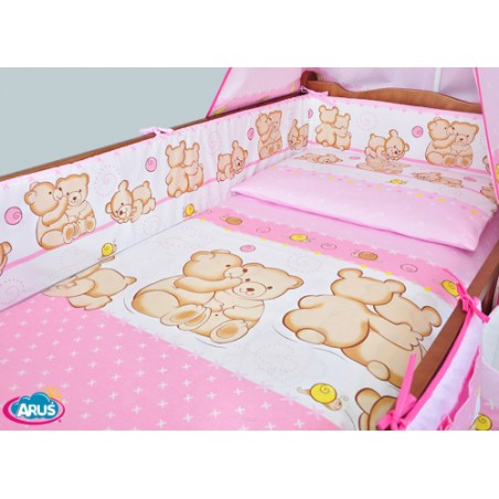 ARUŚ 5 el. pościel do łóżeczka 120*90 (139-rozowy teddy)