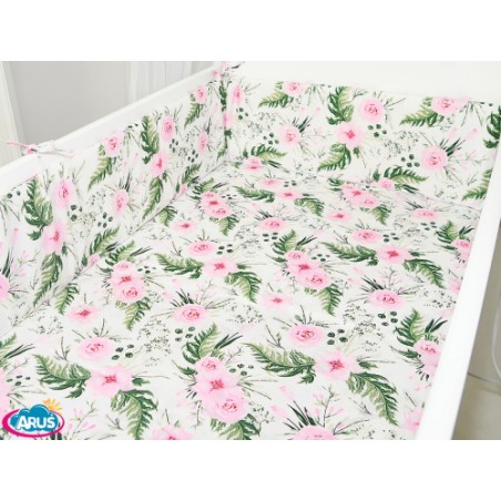 ARUŚ 5 el. pościel do łóżeczka 120*90 (157-różowy garden)