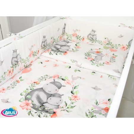ARUŚ 5 el. pościel do łóżeczka 120*90 (166-hipcie brzoskwinia)