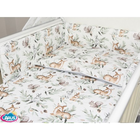 ARUŚ 5 el. pościel do łóżeczka 120*90 (168-popielata wiewiórka)