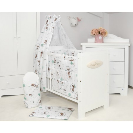 ARUŚ 4 el. pościel do łóżeczka 120*90 (146-wianuszki zielone)