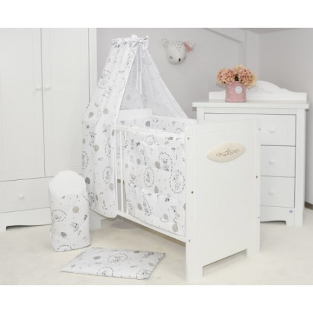 ARUŚ 4 el. pościel do łóżeczka 120*90 (148-wianuszki popielate)