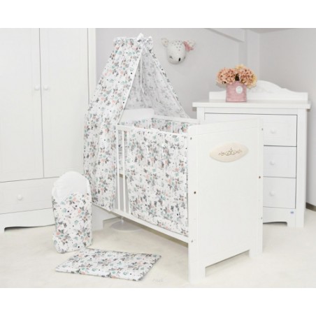 ARUŚ 4 el. pościel do łóżeczka 120*90 (154-różyczki białe)