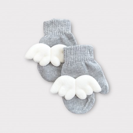 RĘKAWICZKI ANIOŁKI szare