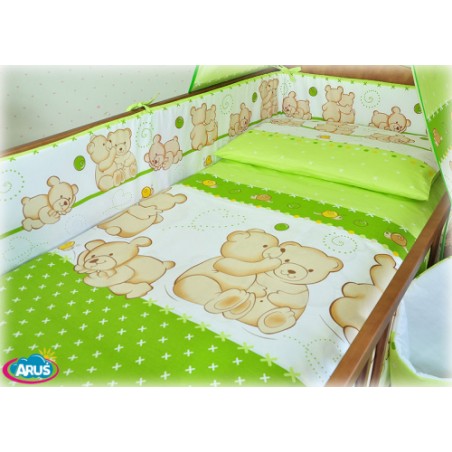 ARUŚ 7 el. pościel do łóżeczka 120*90 (115-zielony teddy)