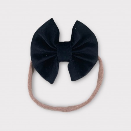 Opaska bezuciskowa z kokardką VELVET czarna