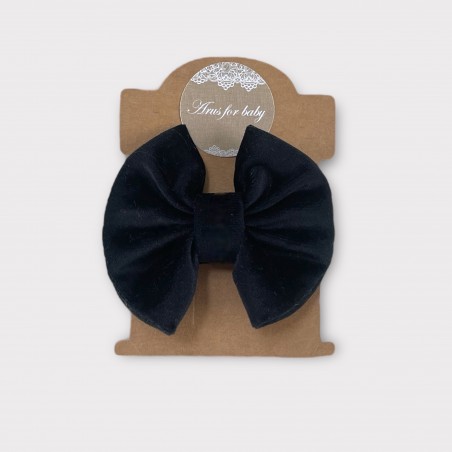 SPINKA DO WŁOSÓW VELVET z kokardą czarna