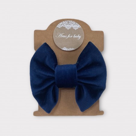 SPINKA DO WŁOSÓW VELVET Z KOKARDĄ granat