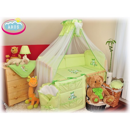 9 el. pościel HAFTOWANA z moskitierą