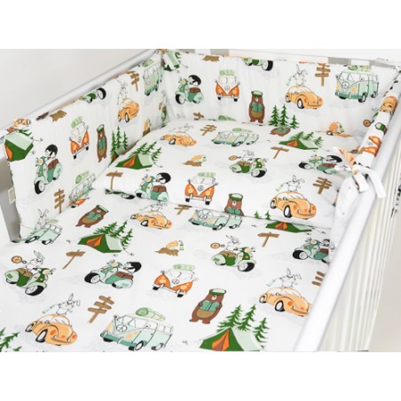 ARUŚ 3 el. pościel do łóżeczka 120*90 (173-kemping zielony)