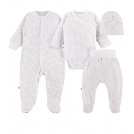 EEVI Komplet wyprawkowy 4-częściowy kółeczka szare