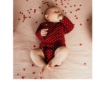 EEVI Body kopertowe dziecięce bordo w serduszka LOVE