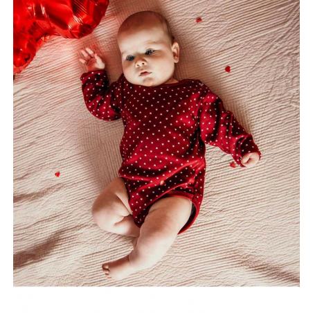 EEVI Body dziecięce bordo w serduszka LOVE