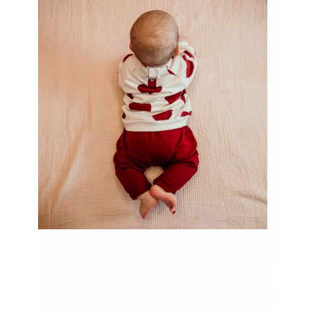 EEVI Spodnie dziecięce pumpy bordo LOVE